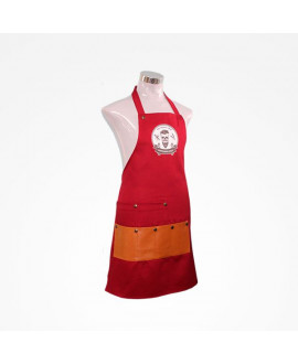 Delantal barbero Skull Bordeaux