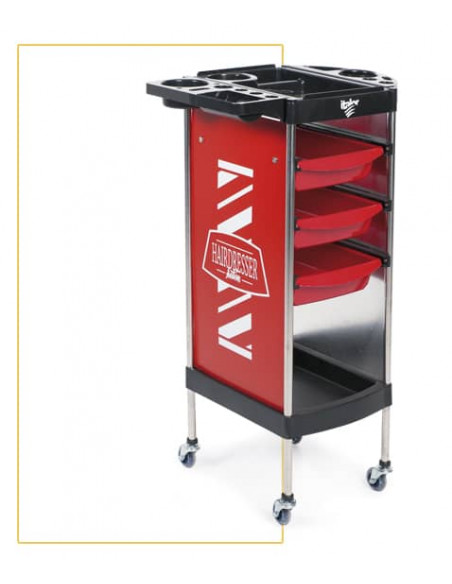 Carro peluquería Gamma color rojo