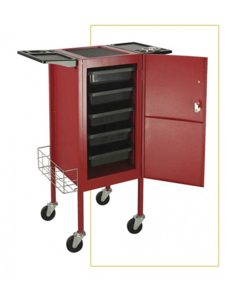 Carro peluquería Delta color rojo