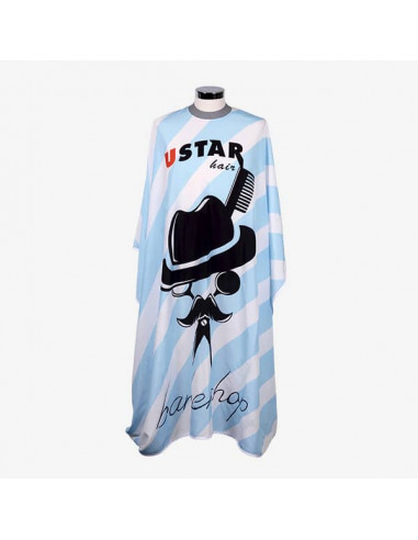 Capa de barbero Moustache Blue